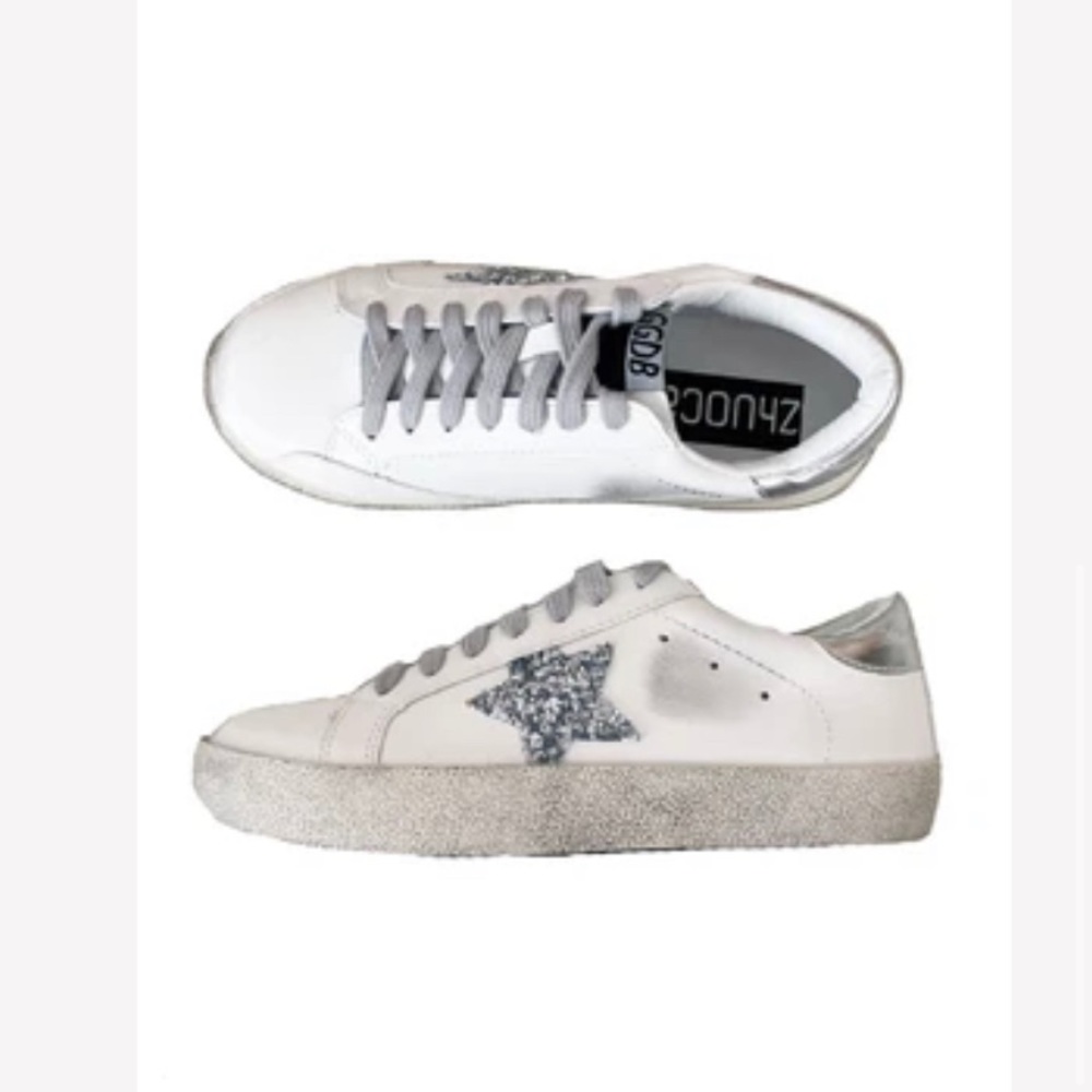 *Designer inspired* VANESSA silver star sneakers